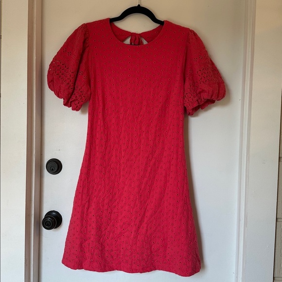 Free People Apricot Rose Mini Dress eyelet strawberry spritz medium - Picture 2 of 6